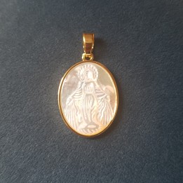médaille miraculeuse nacre et plaqué or.