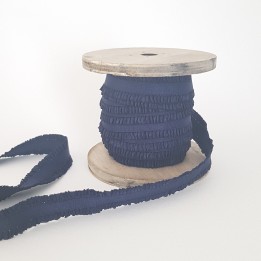 Lien 50 cm froufrou élastique marine.