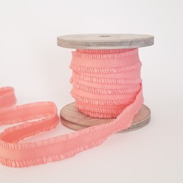 Lien 50 cm froufrou élastique saumon.