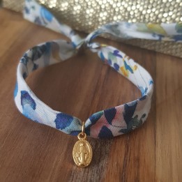 Bracelet Liberty et médaille miraculeuse plaqué or