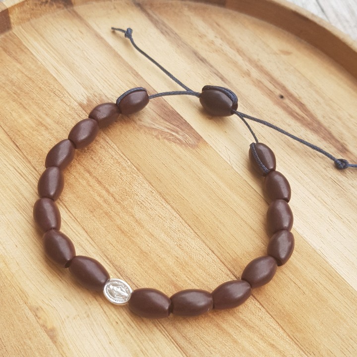 Bracelet homme médaille miraculeuse argent.