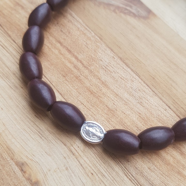 Bracelet homme médaille miraculeuse argent.