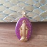 médaille miraculeuse violet et or.