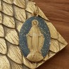 médaille miraculeuse paillètes noir et or.