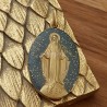 médaille miraculeuse paillètes noir et or.
