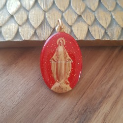 Médaille miraculeuse rouge vif .