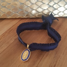 Bracelet Sainte Marie marine et or