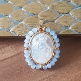 Médaille Miraculeuse perles cristal