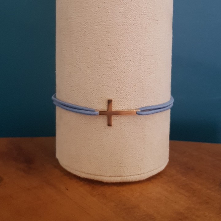 Bracelet élastique coulissant bleu embruns.
