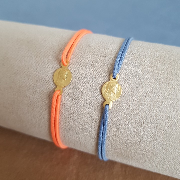 Bracelet Vierge Marie argenté et émaillé