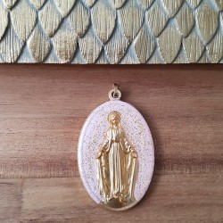 Médaillon médaille miraculeuse, cadeau baptême, baptême, cadeau baptême religieux, rue du bac, cadeau parrain, cadeau marraine,