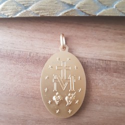 Médaille miraculeuse vert fluo.