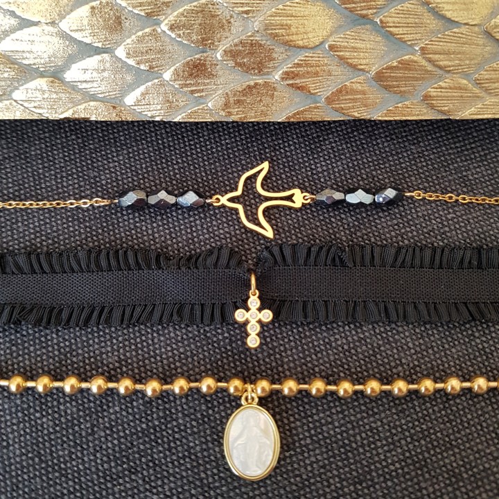 Bracelet croix strass