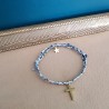 Bracelet coulissant Liberty croix et étoile acier inoxydable doré.