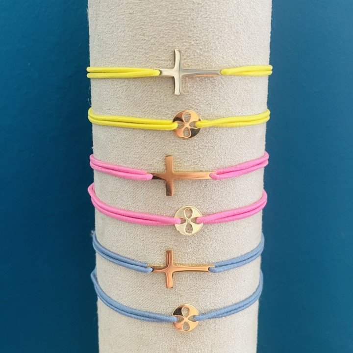 Bracelet élastique coulissant bleu embruns.