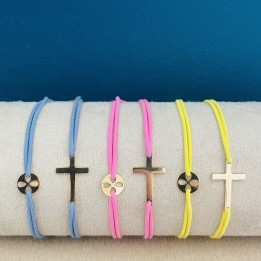 Bracelet élastique coulissant bleu embruns.