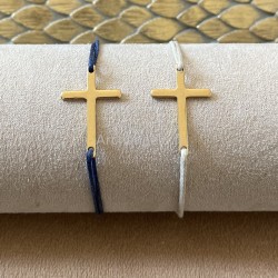 Bracelet croix et cordon