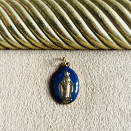 Médaille miraculeuse marine et or 17 mm.
