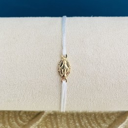 Bijoux religieux: le bracelet  coulissant médaille miraculeuse plaqué or