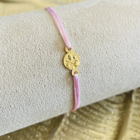 Bracelet avec la médaille ancienne de Saint Joseph et de l'Enfant Jésus.