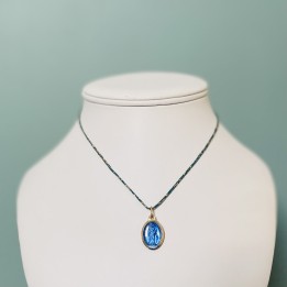Médaille miraculeuse sur lien bleu et doré