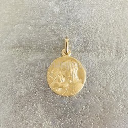 Bijoux religieux: la jolie Médaille de la Vierge à l'Enfant plaqué or.