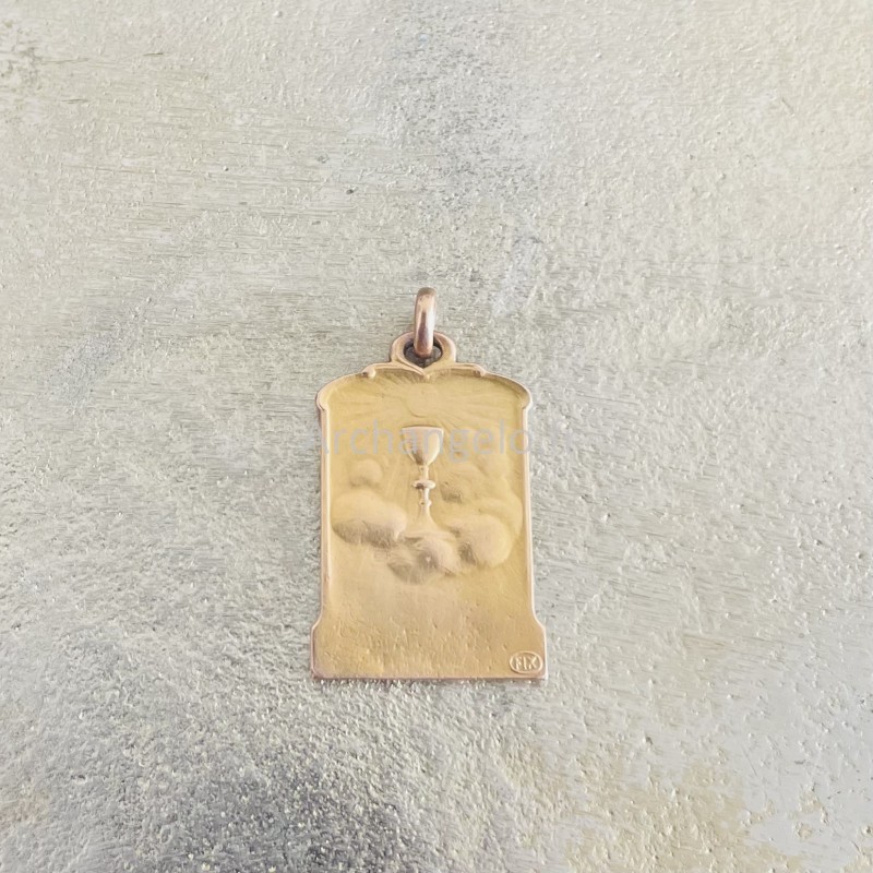 Ancienne Médaille Religieuse Pendentif Sancta Teresia Plaqué Or FIX