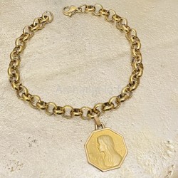 Bracelet du Sacré Cœur de Jésus, médaille ancienne.