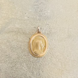 Très belle médaille plaqué or FIX de la Vierge Marie, époque Art Déco,