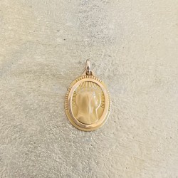 Très belle médaille plaqué or FIX de la Vierge Marie, époque Art Déco,