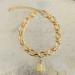 Très belle médaille plaqué or FIX de la Vierge Marie, époque Art Déco,