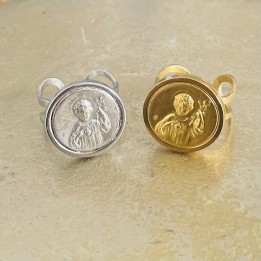 Bijoux religieux: bague petit Jésus Roi d'Amour, création by Archangelo.