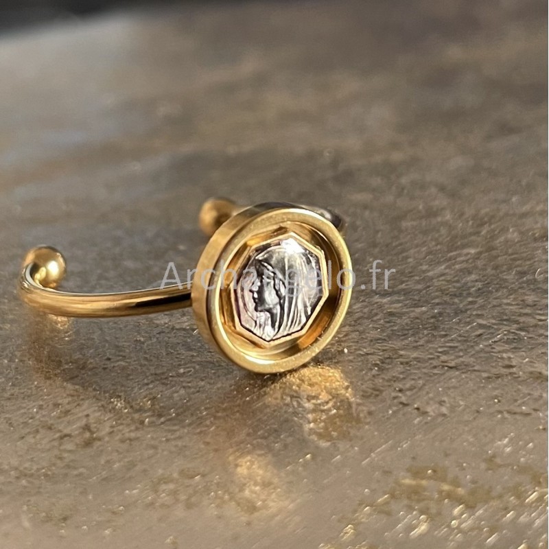 Bagues Bijoux Vierge Marie Bague Médaille Vierge Marie En Perles