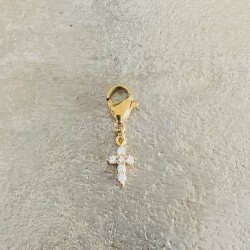 Breloque croix strass
