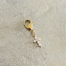 Breloque croix strass