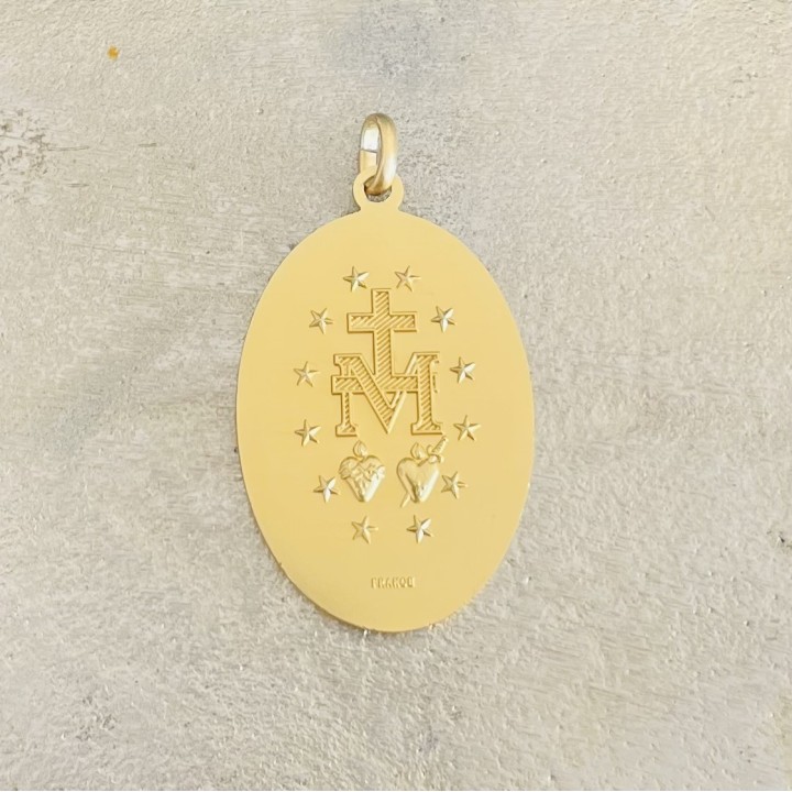 Médaillon Médaille Miraculeuse bleu céleste – vue 3