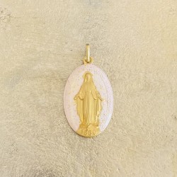 médaille miraculeuse  rose poudré  et or.
