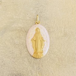 médaille miraculeuse  rose poudré  et or.