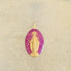 médaille miraculeuse violet et or.