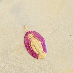 médaille miraculeuse violet et or.