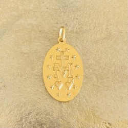 médaille miraculeuse violet et or.