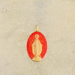 Médaille miraculeuse rouge vif .