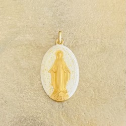 médaille miraculeuse  blanc et or.
