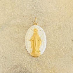 médaille miraculeuse  blanc et or.
