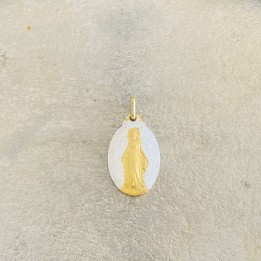 médaille miraculeuse blanc et or.