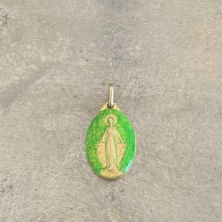 médaille miraculeuse citron vert et or.