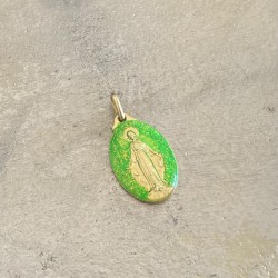 médaille miraculeuse citron vert et or.