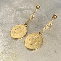 Très Jolie paire de boucle d'oreilles Ex Voto pour oreilles percées.