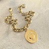 Un bijoux religieux : le bracelet médaille ex voto  acier doré inoxydable.