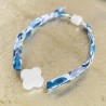Bracelet  Blanche , croix ronde nacre blanche.